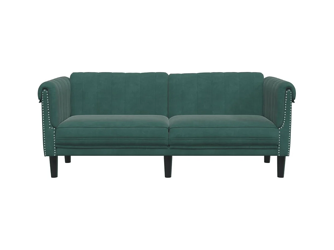 Canapé 2 places vert foncé velours