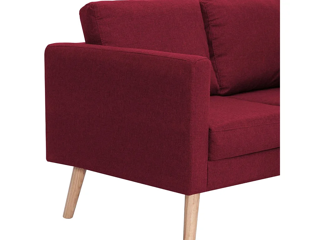 Canapé à 3 places Tissu Rouge bordeaux
