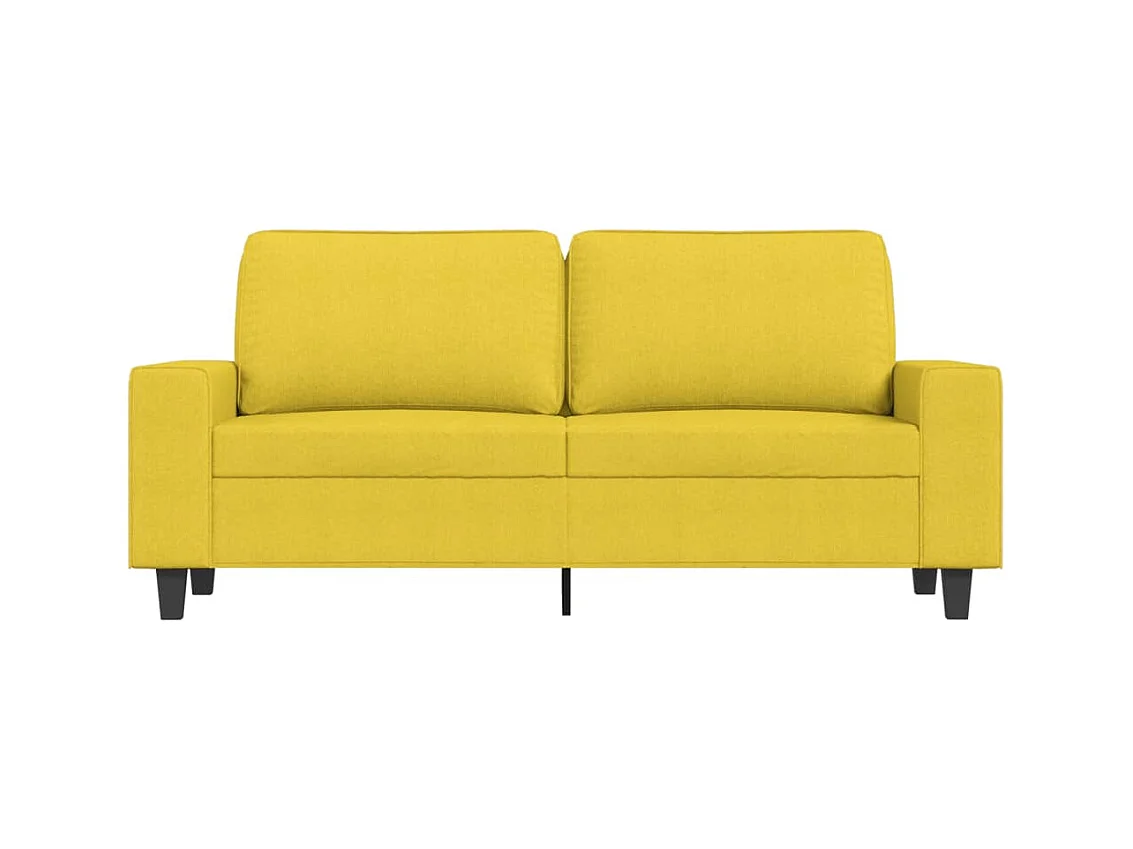 Canapé à 2 places Jaune clair 140 cm Tissu