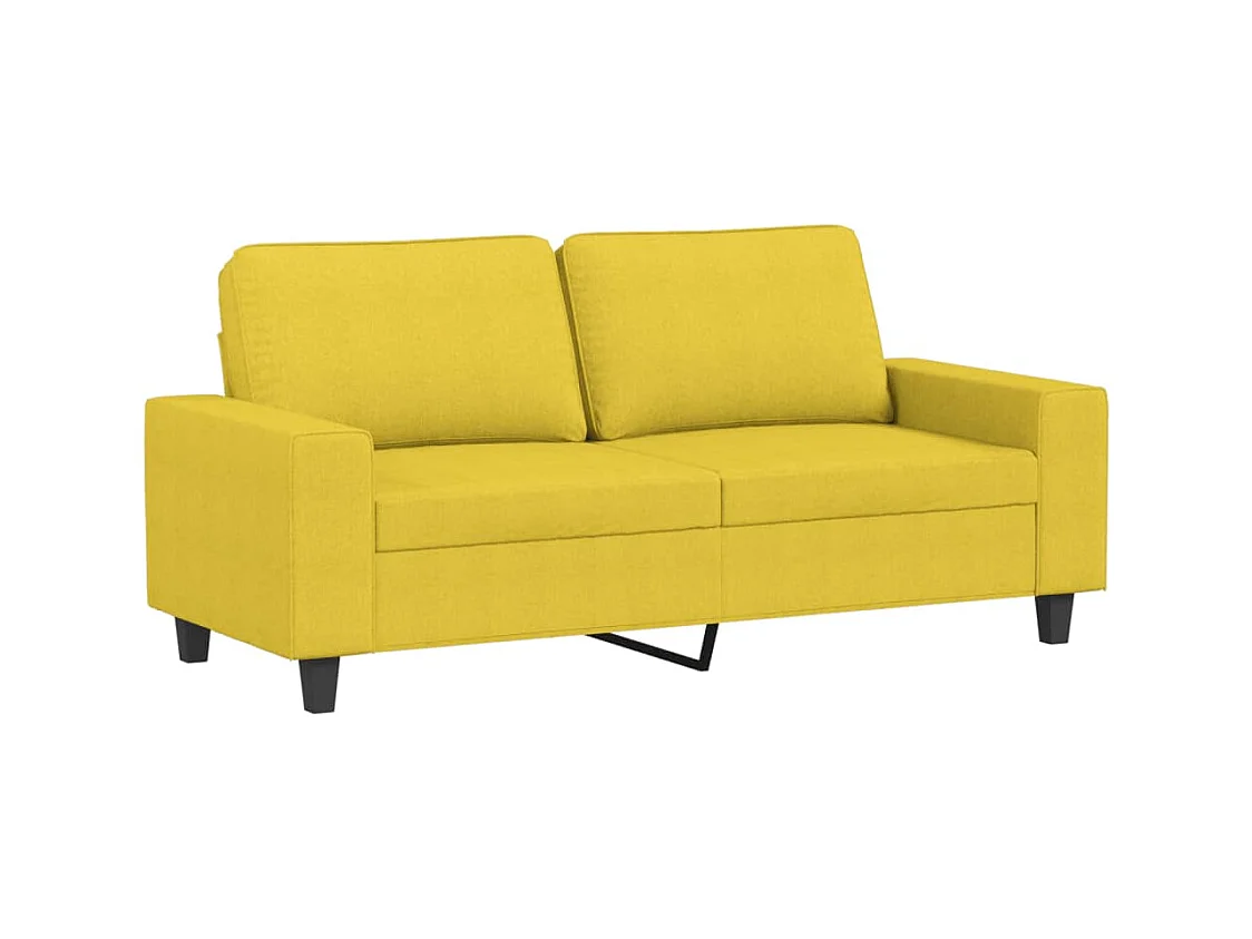 Canapé à 2 places Jaune clair 140 cm Tissu