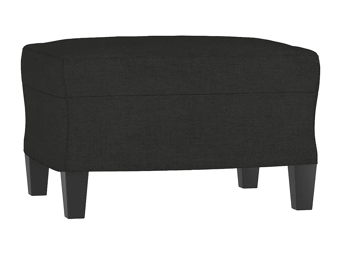 Canapé à 3 places avec repose-pieds Noir 180 cm Tissu