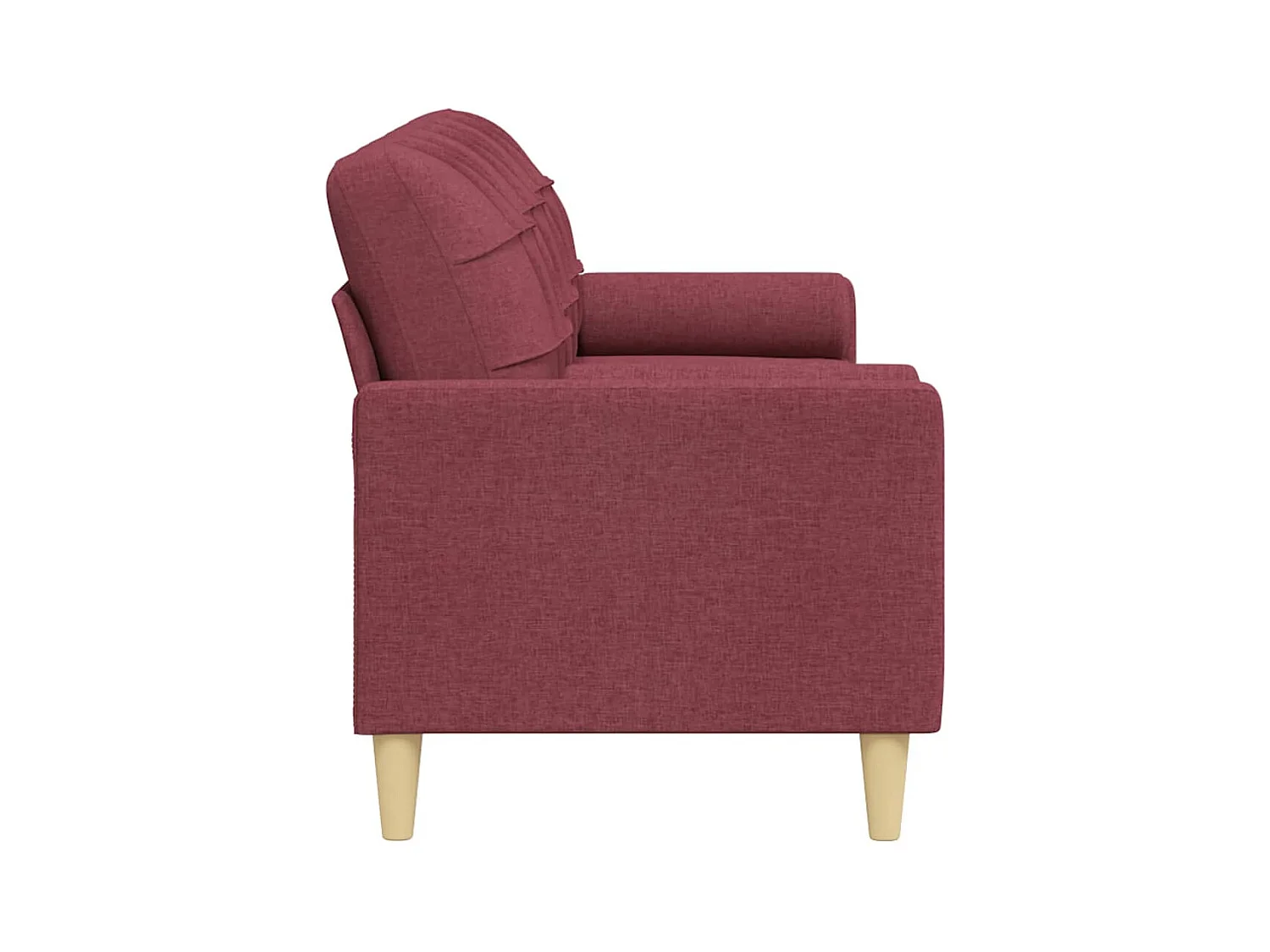 Canapé 3 places avec oreillers décoratifs bordeaux 210 cm tissu