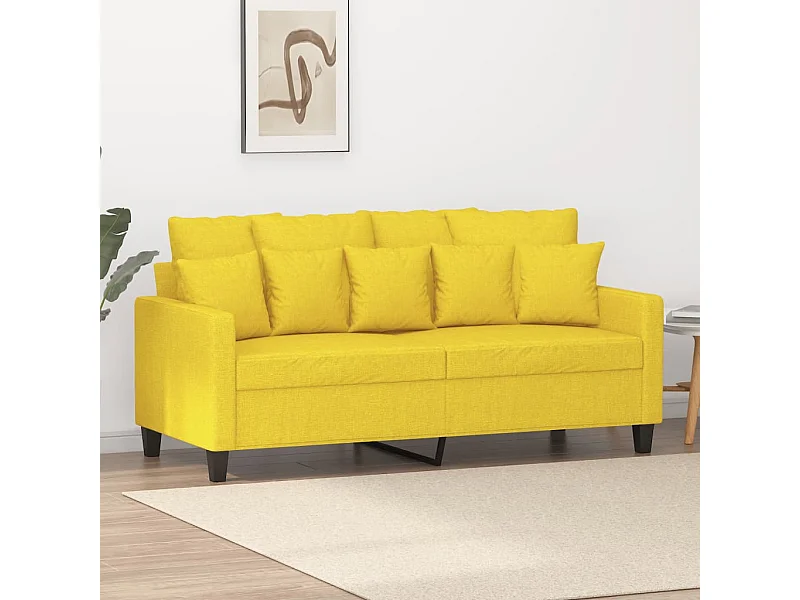 Sofá de 2 lugares 140 cm tecido amarelo-claro