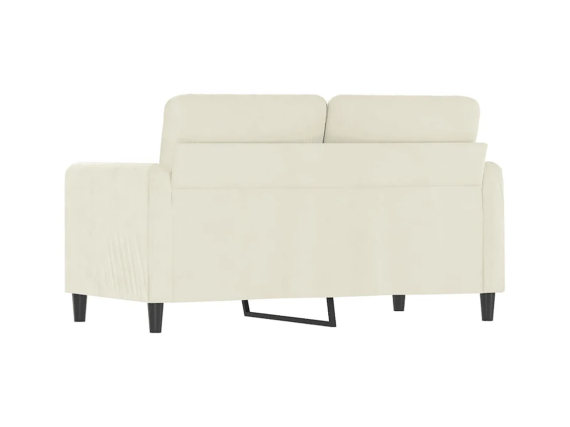 Sofá de 2 lugares veludo 120 cm cor creme
