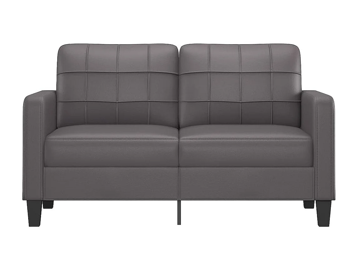 Canapé à 2 places Gris 140 cm Similicuir