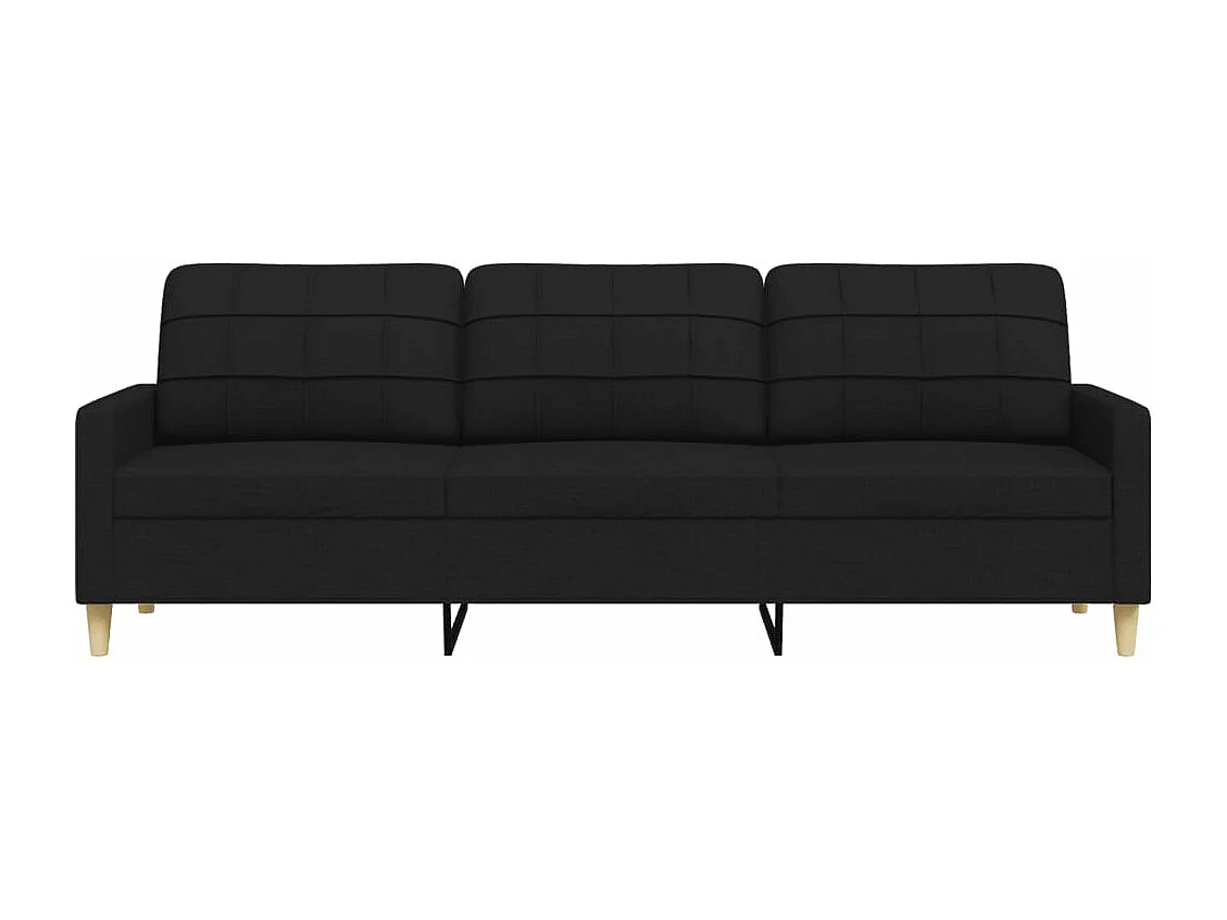 Driezitsbank 210 cm stof zwart