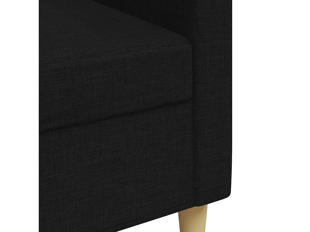 Driezitsbank 210 cm stof zwart