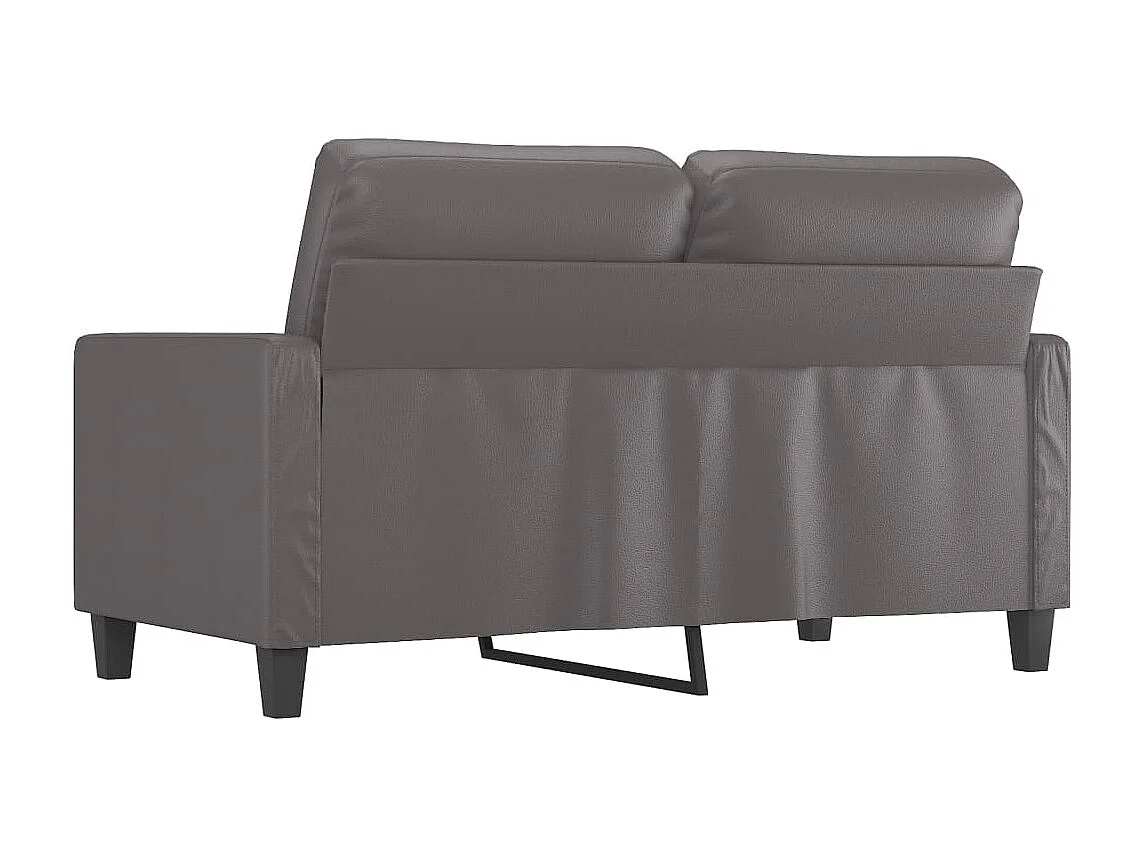 Sofá de 2 plazas de cuero sintético gris 120 cm