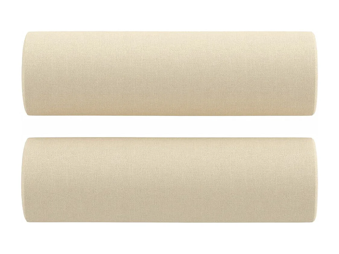 Tweezitsbank met sierkussens 140 cm stof crèmekleurig