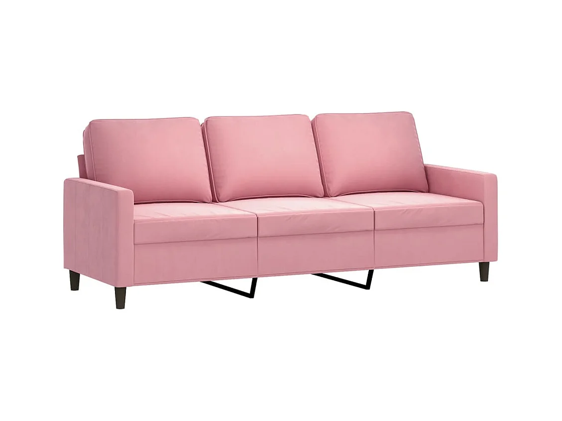 Canapé à 3 places avec repose-pieds Rose 180 cm Velours
