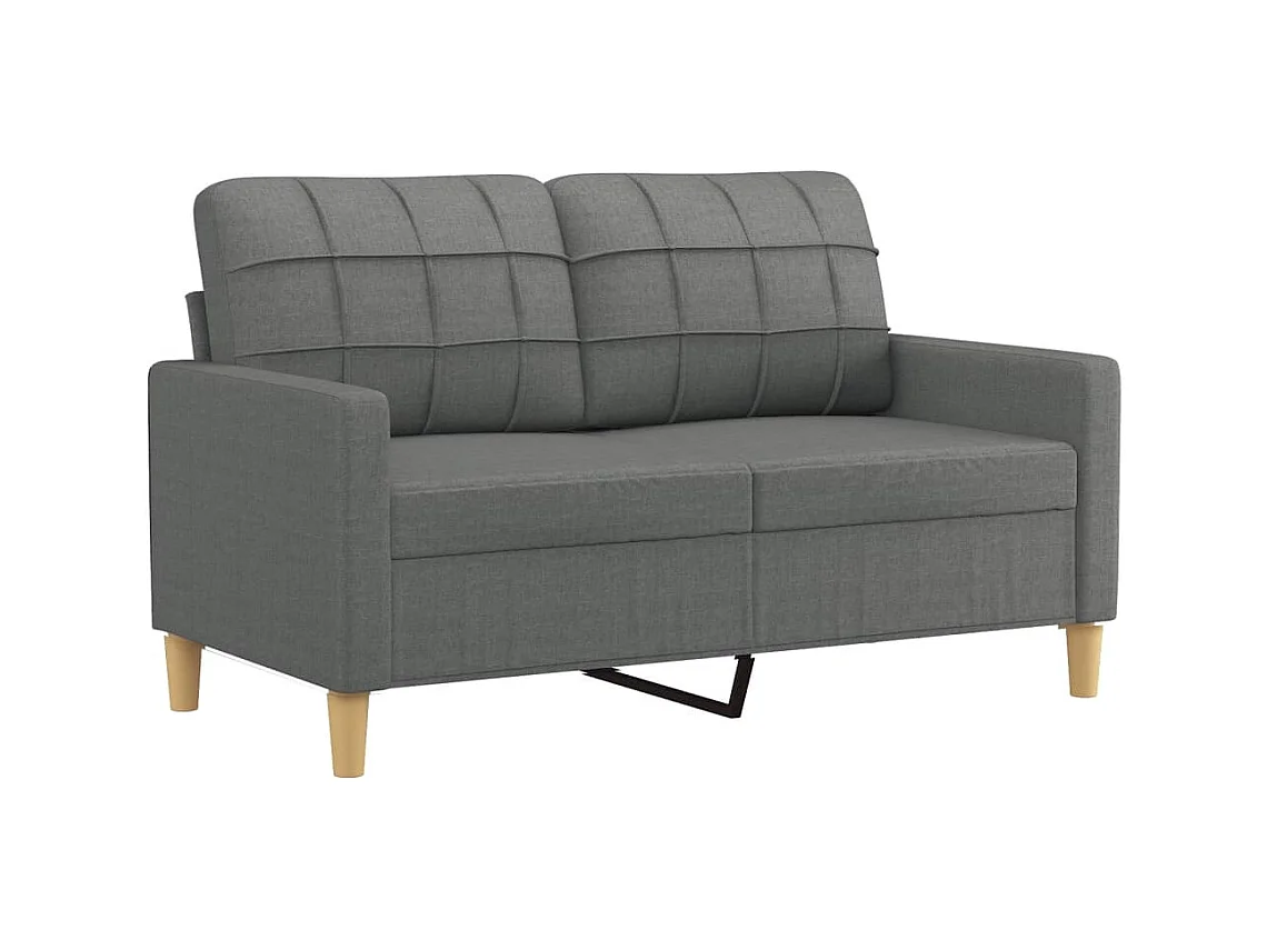 Canapé à 2 places Gris foncé 120 cm Tissu