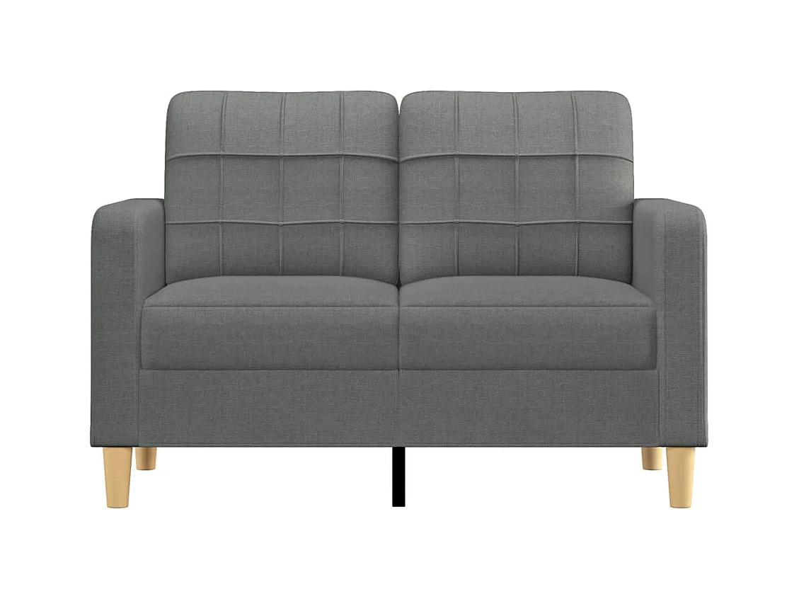 Canapé à 2 places Gris foncé 120 cm Tissu