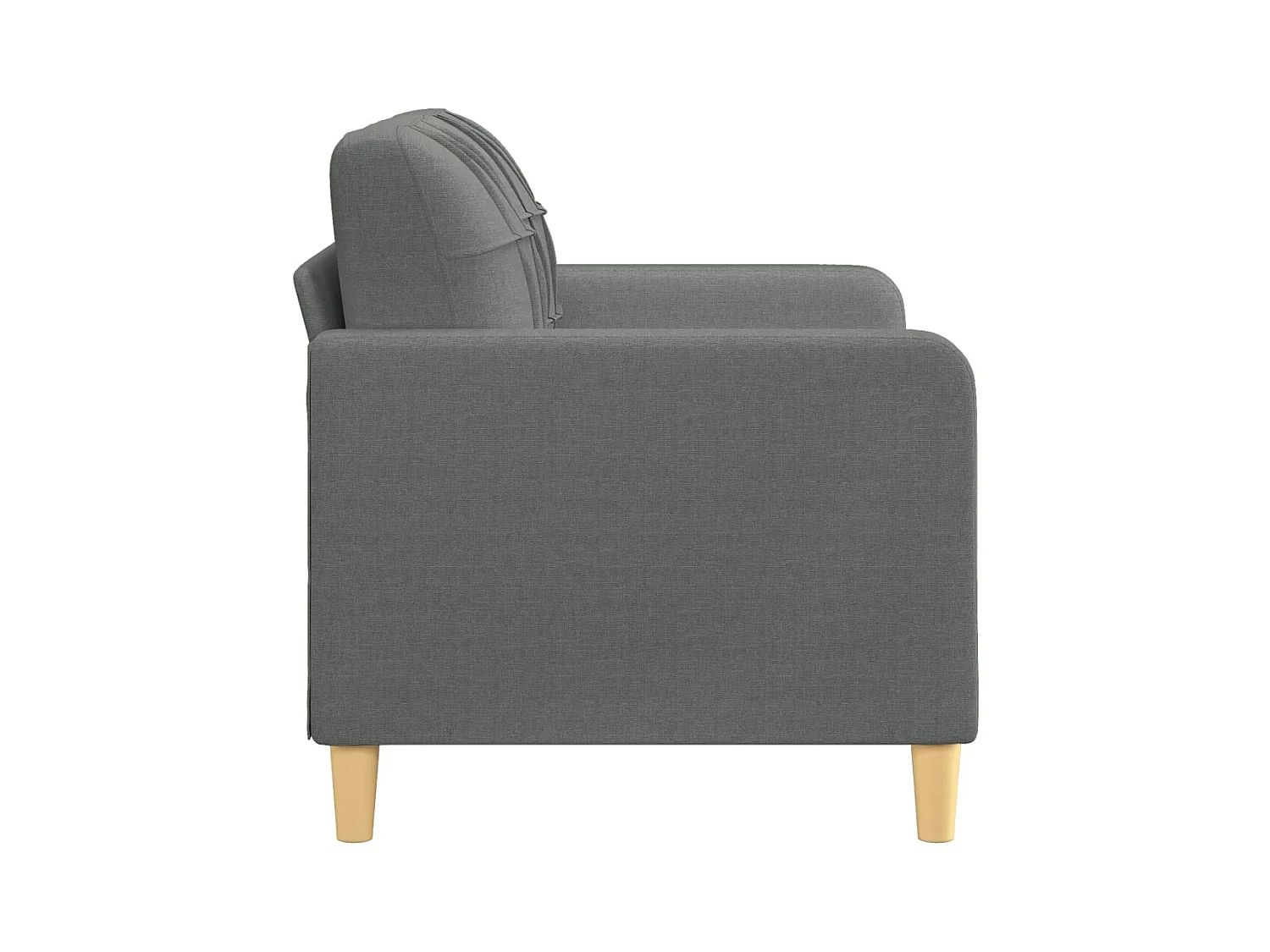 Canapé à 2 places Gris foncé 120 cm Tissu