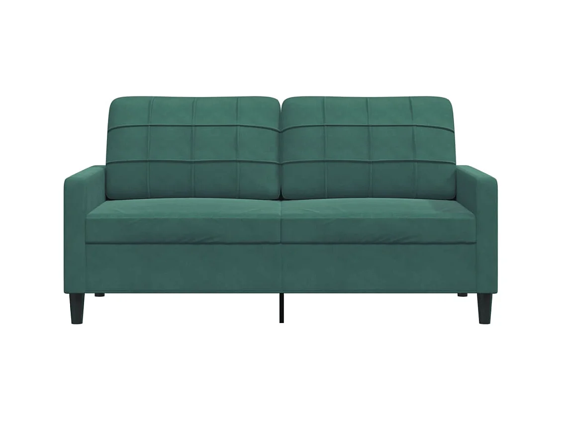 Canapé à 2 places Vert foncé 140 cm Velours