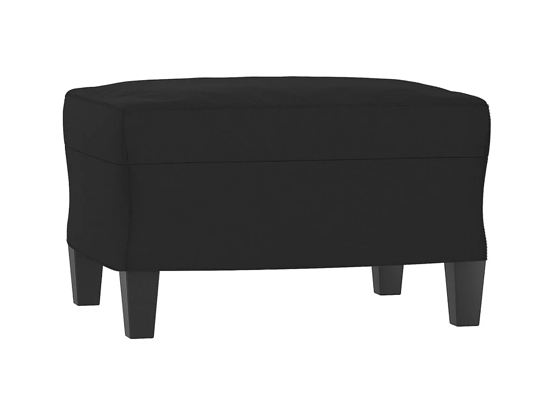 Sofá de 3 plazas y taburete tela microfibra negro 180 cm