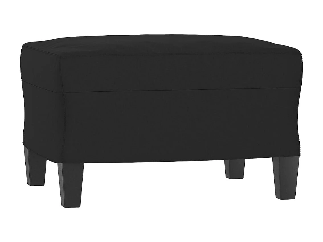 Canapé 3 places avec repose-pieds Noir 180 cm Tissu microfibre