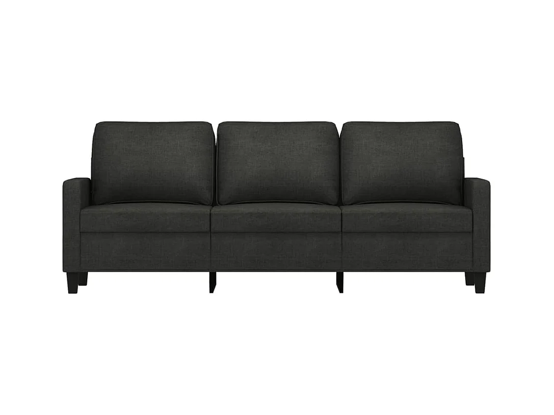 Canapé à 3 places Noir 180 cm Tissu