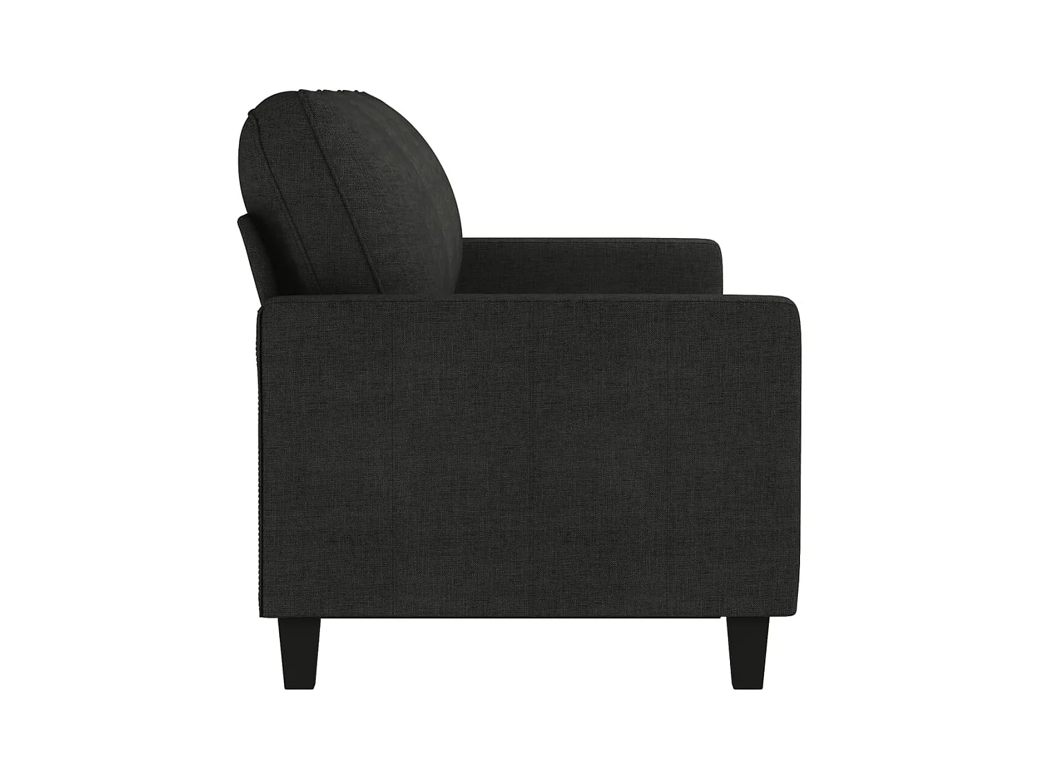 Canapé à 3 places Noir 180 cm Tissu