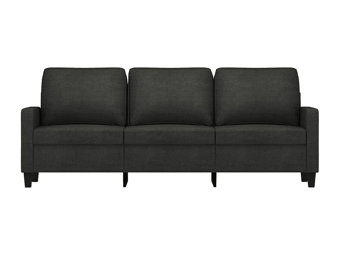Canapé à 3 places Noir 180 cm Tissu