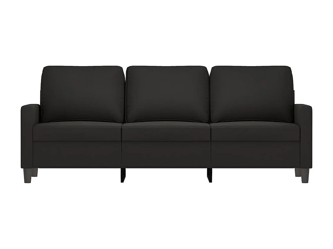 Sofá de 3 plazas terciopelo negro 180 cm