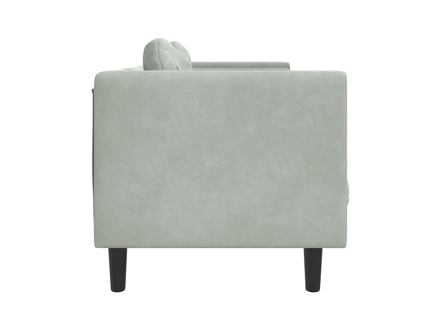 Canapé avec coussins 3 places gris clair velours