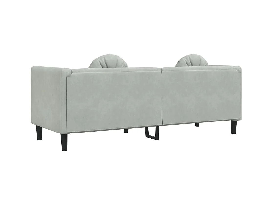 Canapé avec coussins 3 places gris clair velours