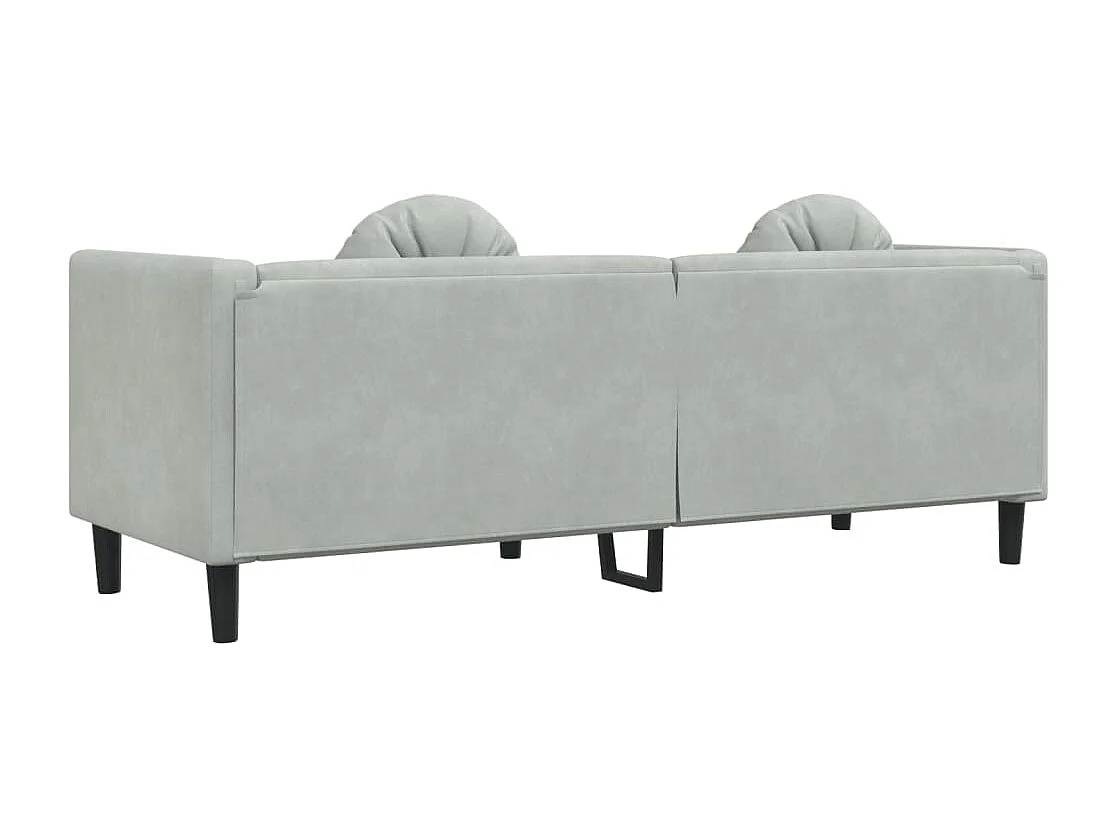Canapé avec coussins 3 places gris clair velours