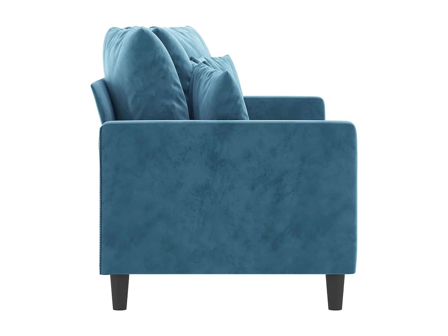 Canapé à 2 places Bleu 140 cm Velours