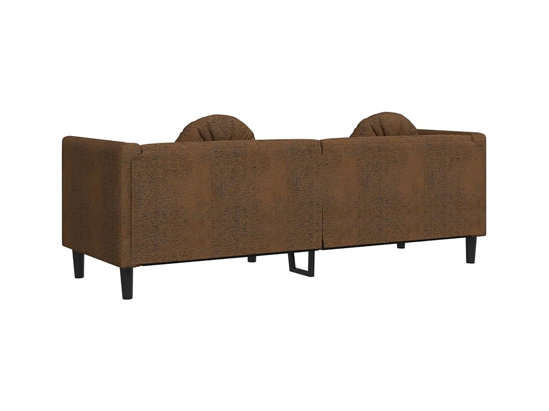 Canapé avec coussins 3 places marron velours