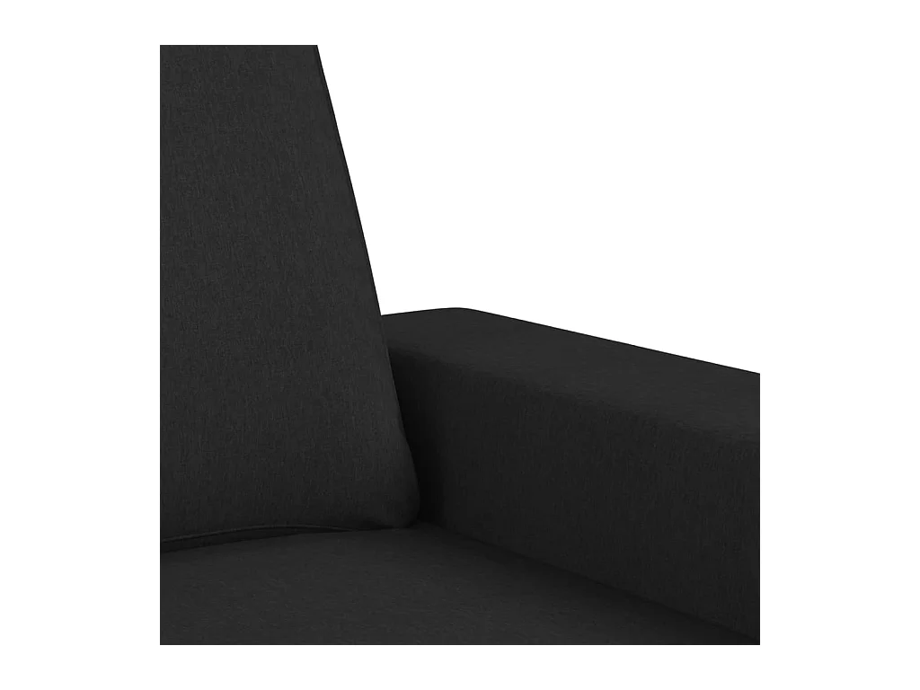 Canapé à 2 places Noir 120 cm Tissu