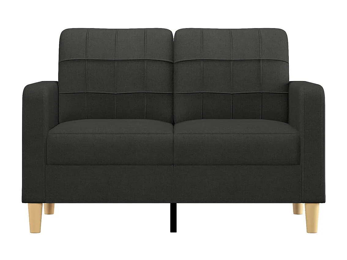 Canapé à 2 places Noir 120 cm Tissu