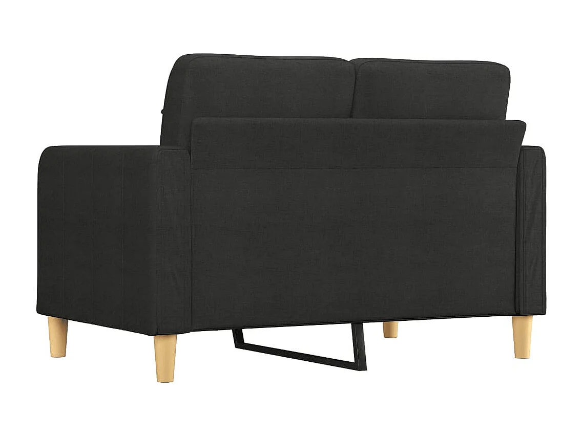 Canapé à 2 places Noir 120 cm Tissu