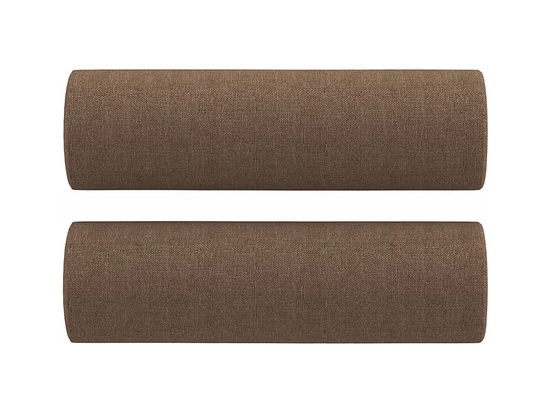 Canapé 2 places avec oreillers décoratifs marron 140 cm tissu