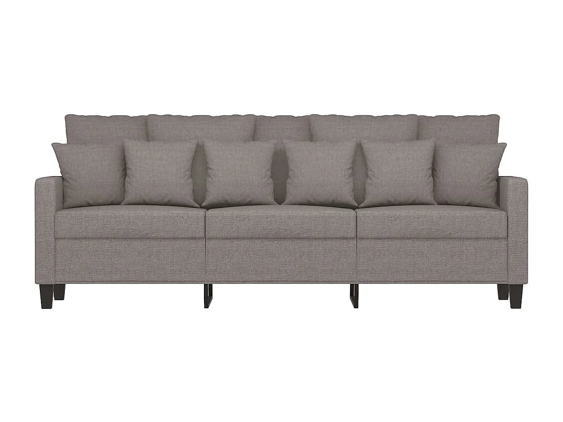Sofá de 3 lugares tecido 180 cm cinzento-acastanhado