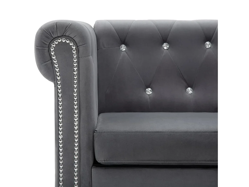 Canapé à 3 places Revêtement en velours 199 x 75 x 72 cm Gris