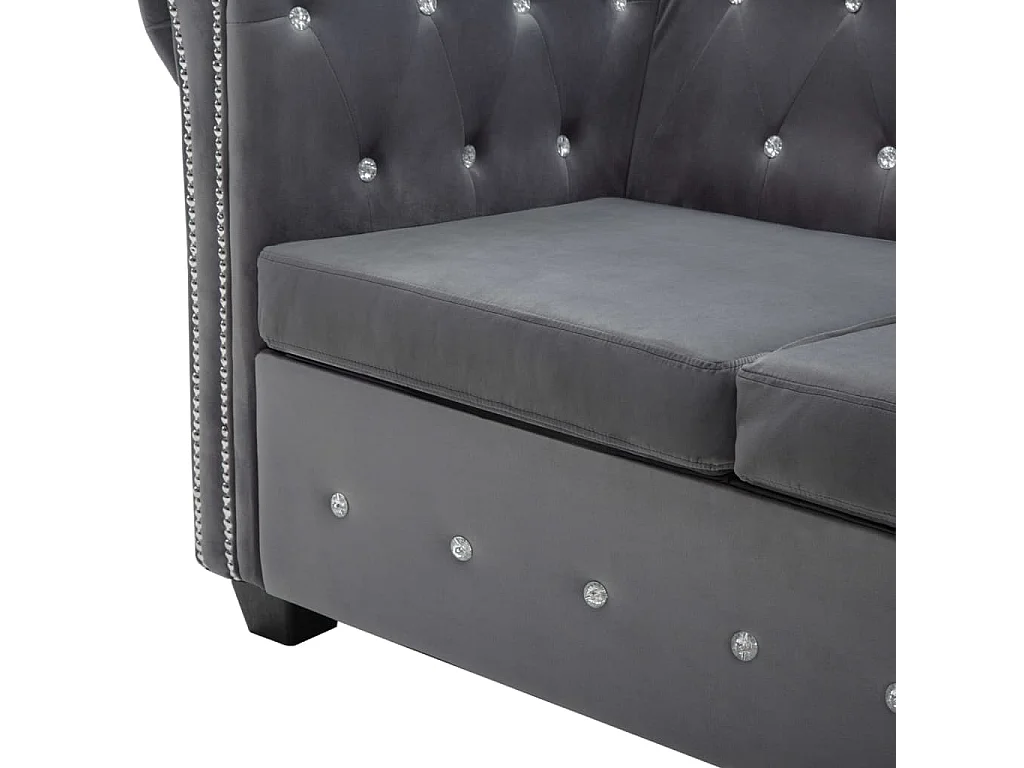 Canapé à 3 places Revêtement en velours 199 x 75 x 72 cm Gris