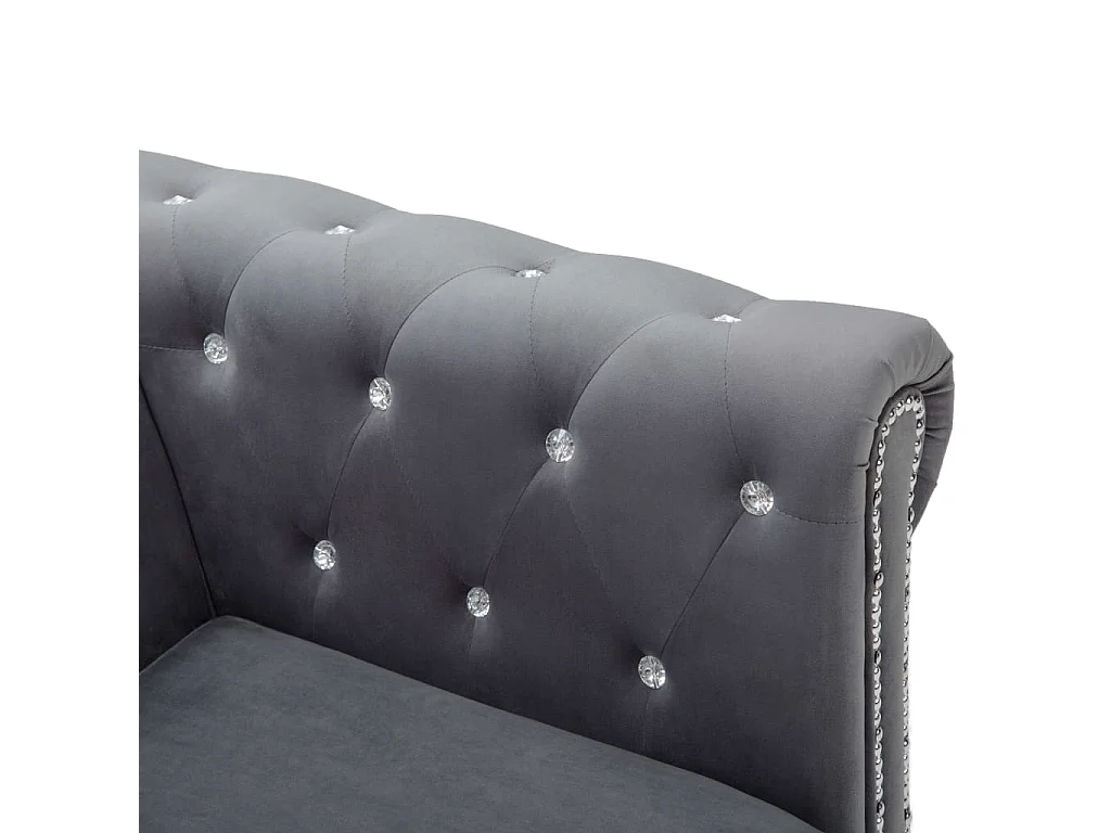 Canapé à 3 places Revêtement en velours 199 x 75 x 72 cm Gris