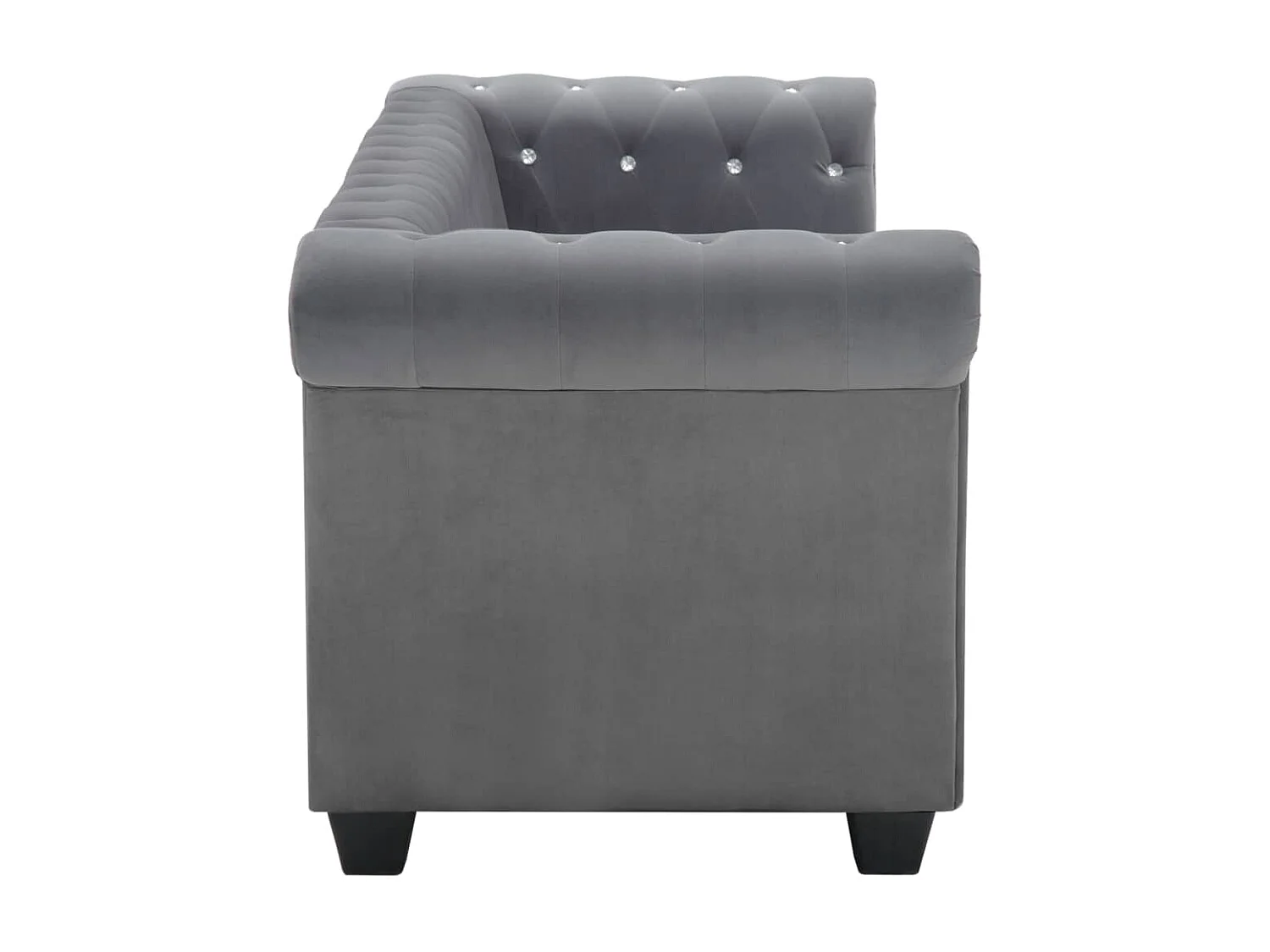 Canapé à 3 places Revêtement en velours 199 x 75 x 72 cm Gris