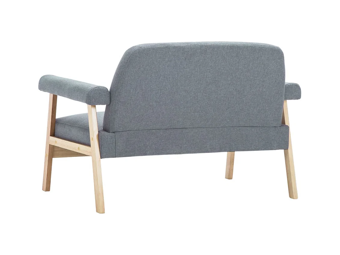 Canapé à 2 places Tissu Gris clair