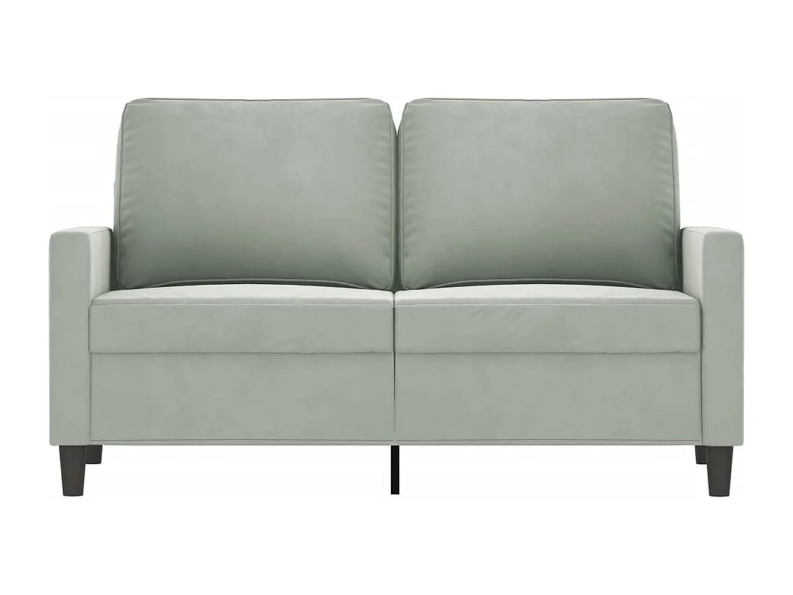 Canapé à 2 places Gris clair 120 cm Velours