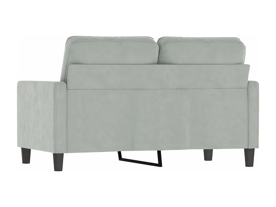 Canapé à 2 places Gris clair 120 cm Velours