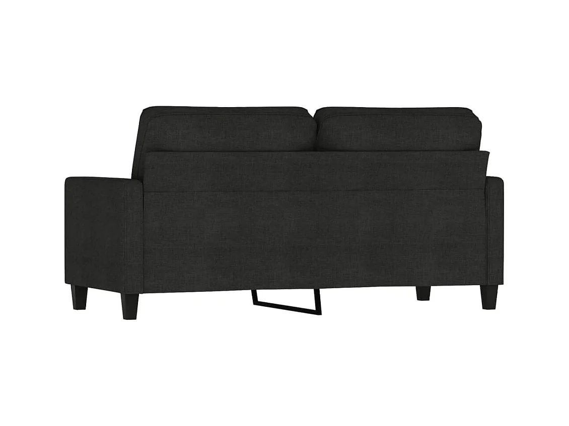 Canapé à 2 places Noir 140 cm Tissu