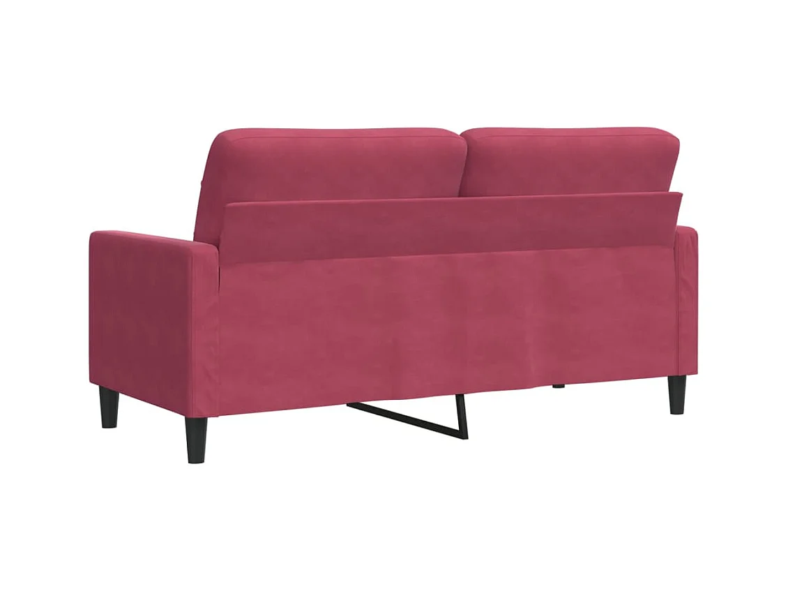 Canapé à 2 places Rouge bordeaux 140 cm Velours