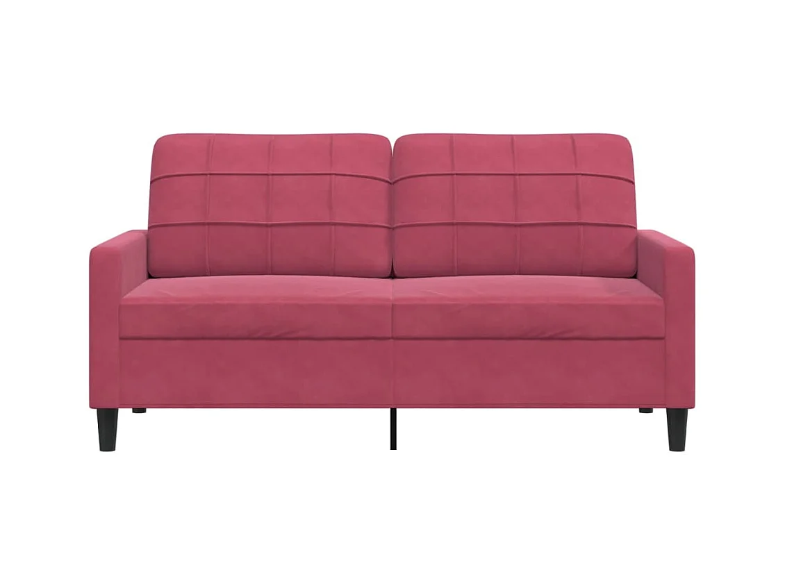 Canapé à 2 places Rouge bordeaux 140 cm Velours