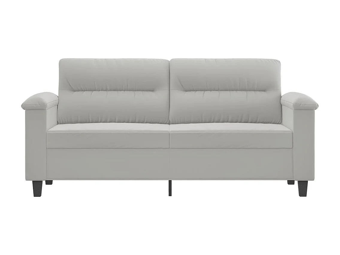 Canapé à 2 places Gris clair 140 cm Tissu microfibre