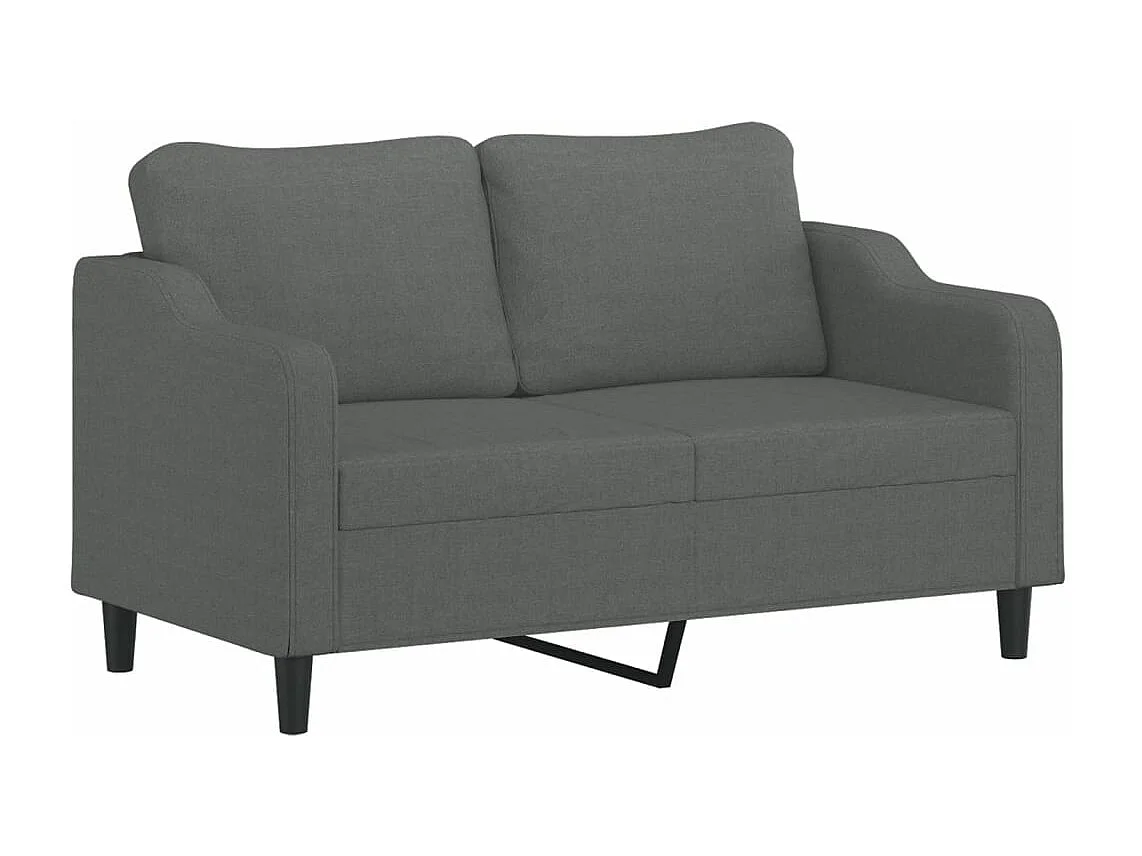Sofá de 2 plazas con cojines tela gris oscuro 140 cm