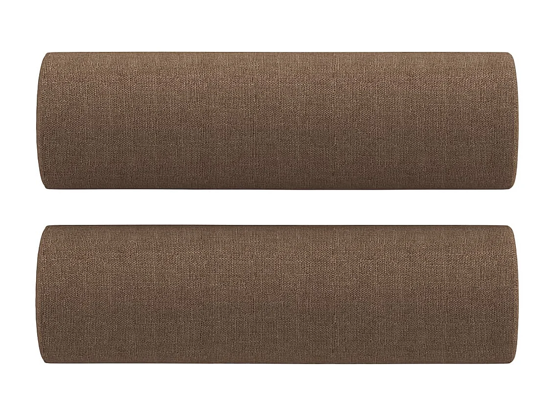 Canapé 2 places avec oreillers décoratifs marron 140 cm tissu