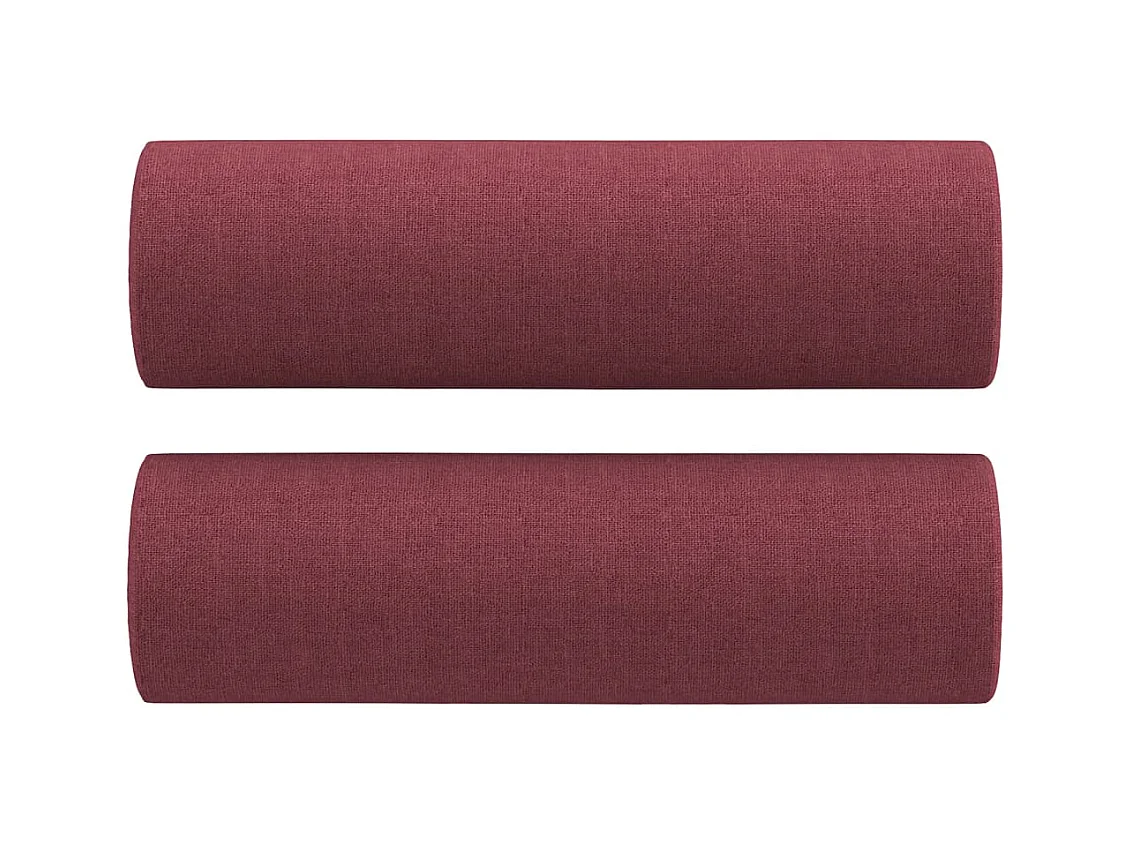 Canapé 2 places avec oreillers bordeaux 120 cm tissu