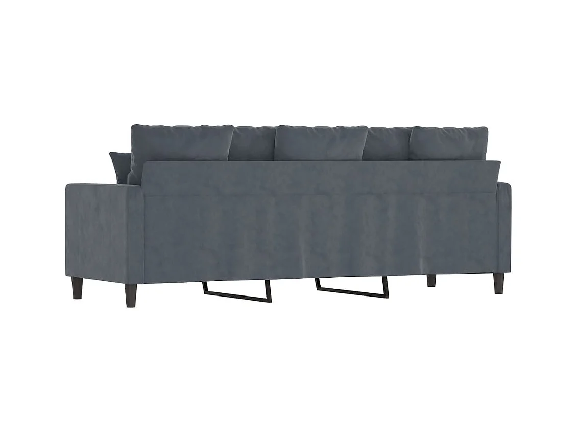 Sofá de 3 lugares 180 cm veludo cinza-escuro