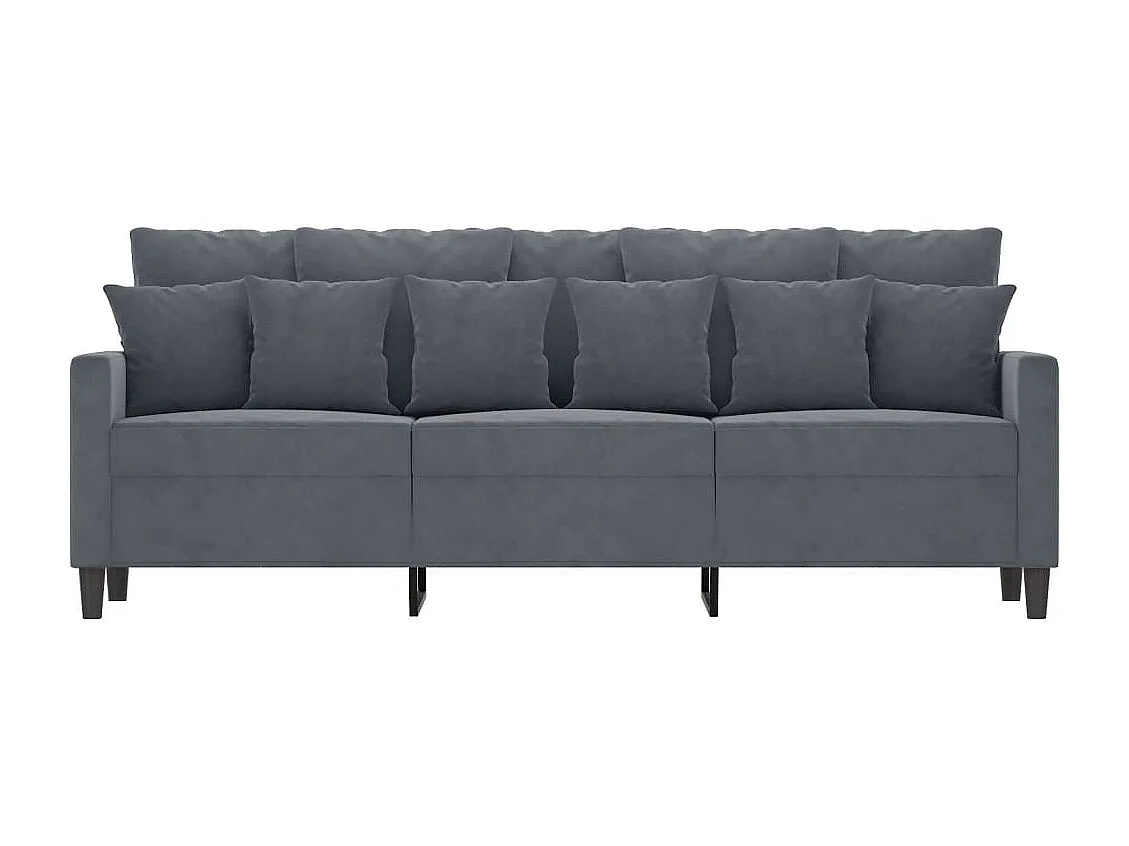 Canapé à 3 places Gris foncé 180 cm Velours